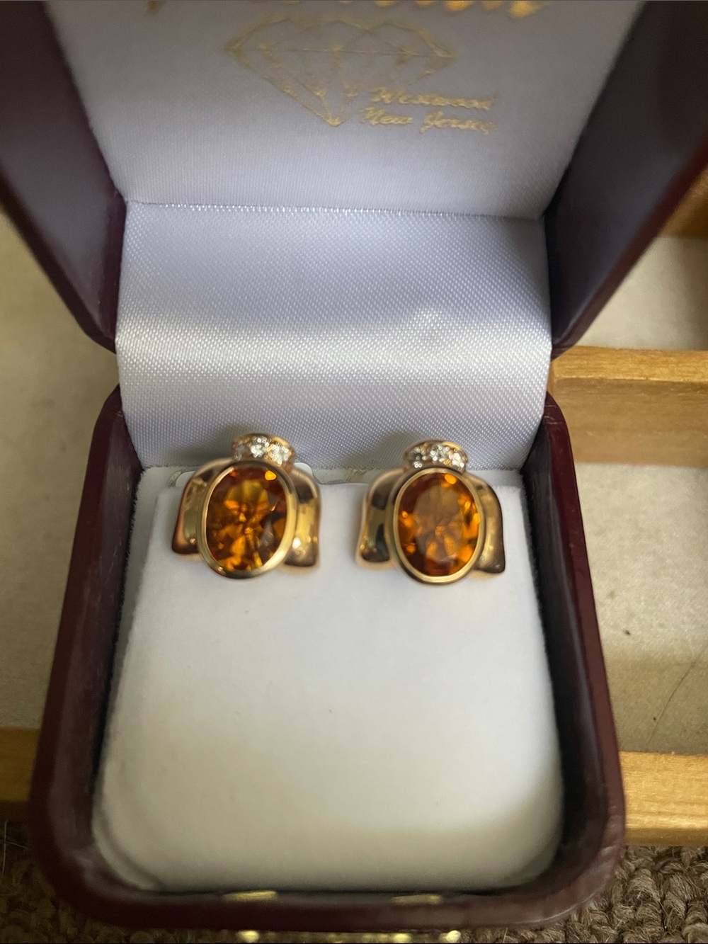 Designer Gold and Citrine Earrings